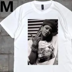 Riana Rihanna 나에게 반해라. hiphop rap 반소매 티셔츠 화이트 M