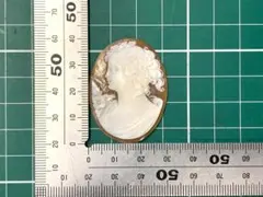 カメオ ルース 貴婦人 花飾り 裸石 サイン有/265-s425