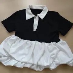 ポロシャツ風 半袖 ペプラムトップス　新品　未使用
