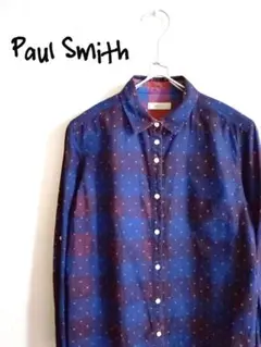 D222214 Paul Smith ドット チェック柄 ロングスリーブシャツ