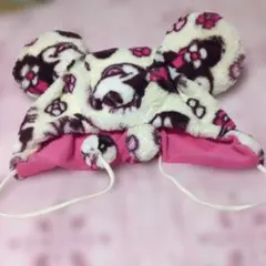 ミニー耳付きフリース帽子