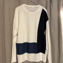 TAKEO KIKUCHIカラーブロック長袖カットソー