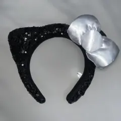 USJ キティーカチューシャ　黒のスパンコール