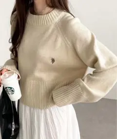 US.POLO ASSUN. ベージュ ニット