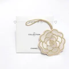 シャネル 非売品 正規ノベルティ ゴールド 刺繍 大きめ カメリアチャーム