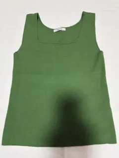 匿名発送❣️ JEANASIS ノースリーブニット グリーン FREE 美品