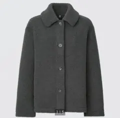 ユニクロ　アウター　ボアフリースステンカラーショートコート