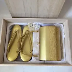 ゴールド 金色 草履 バッグ セット 木箱のサムネイル