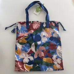 新品　キプリング モンキーチャーム　キーホルダー付き　巾着トートバッグ　花柄