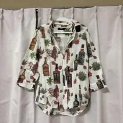 AZUL by MOUSSY ボトルプリント七分袖シャツ