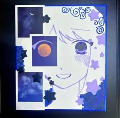 萌え絵　星　月　手描きイラスト　オリジナルキャラクター