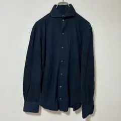 BARNEYS NEWYORK 長袖シャツ　綿100% 無地　ネイビーのサムネイル