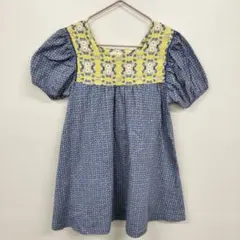 ZARA　コンビ素材 プリント柄ワンピース