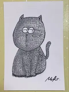 7.Neko. 手描きポストカード