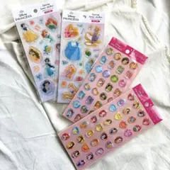 ♡ディズニー♡プリンセス♡エポキシラメシール♡ストーンシール♡コンプ4点セット