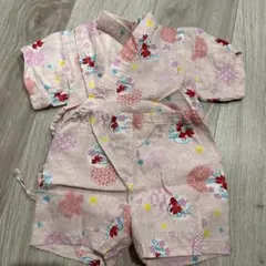 ピンク花柄甚平 95cm以下