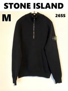 26SS【新品】STONE ISLAND ロゴハーフジップ コットン セーターのサムネイル