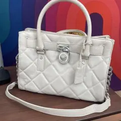 Michael Kors ホワイト キルティング ハンドバッグ