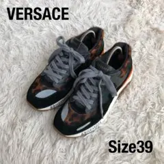 【美品】VERSACEヴェルサーチレオパードハラコスニーカー39のサムネイル