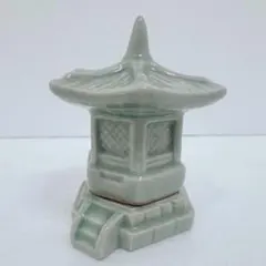 青磁 灯籠型 陶器 骨董 香器 六角堂 茶道具 陶芸 香道具 香合 高麗青磁