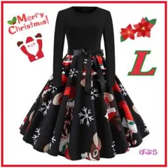 【新品】パーティーにぴったり！　クリスマスワンピース　Lサイズ　コスプレ　ccc