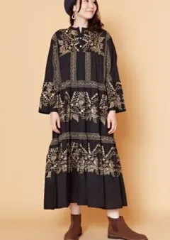 チャイハネ♥ジャコビ刺繍ティアードワンピース