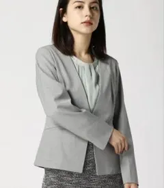 洗える　グローバルワーク　アラエルウツクシシルエット　ノーカラージャケット　Lのサムネイル