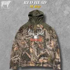 RED HEADレッドヘッド リアルツリーカモ ロゴプリントパーカー　実寸M