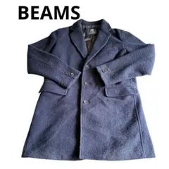 【美品☆大特価】BEAMS ネイビー チェスターコート ウール混紡 Lサイズのサムネイル