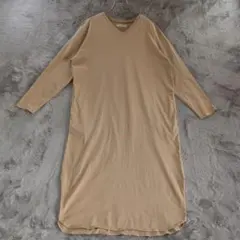 chocol raffine robeVカットソーロングワンピースベージュ F