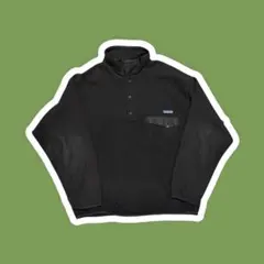 90s 黒 L Patagonia シンチラ パタゴニア スナップT ブラック