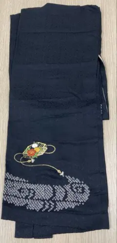 着物用　羽織　黒色　刺繍入り◇
