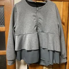 HK WORKS LONDON グレー ジップアップ スウェットジャケット