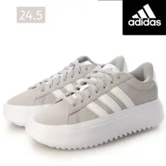 adidasスニーカー 24.5 薄グレーのサムネイル