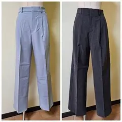 ユニクロタックワイドパンツ&GUタックワイドチェックパンツ　2点セット