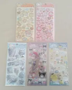 サンリオシール５枚　正規品　うるちゅるポップ　キラキラカプセル　クリアキャンディ