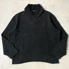 【人気Lサイズ】現行 ポロラルフローレン ショールカラー スウェット ポニー刺繍