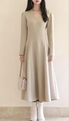 【値下不可】Vネック フレアワンピース SAISON DE PAPILLON