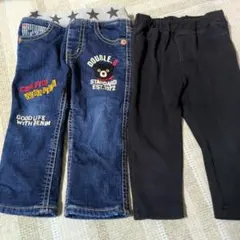 DOUBLE.B デニムパンツ 　黒ズボン　80cm