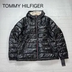 新品 タグ付き トミーヒルフィガー ジップアップ ジャケット フード付き L 黒