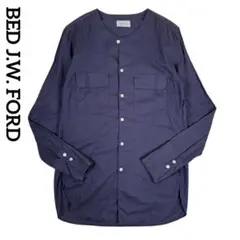 BED J.W. FORD ノーカラー リボン シャツ ブラック BED J.W. FORD（ベッドフォード）の「リボンシャツ（）」 - WEAR