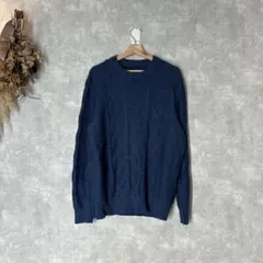 AMERICAN EAGLE ネイビー ケーブルニットセーター