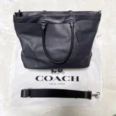 COACH ベケット トートバッグ　ネイビー　A4収納　2way 牛革
