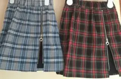 GU ジーユー 女の子 スカート チェック柄 サイズ130 140 まとめ売り