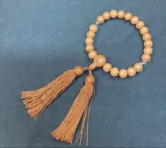 木製数珠 タッセル付き 茶色