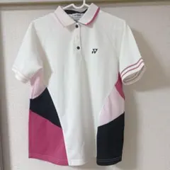 YONEX ポロシャツ ホワイト/ピンク/ブラック テニスウェア O XL