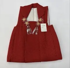 新品　正絹　被布単品　赤　小桜生地のサムネイル