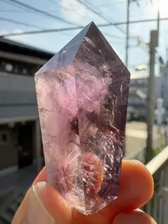 ★300円赤字スタート★高透明 天然アメジストポイント 紫水晶柱47㍉