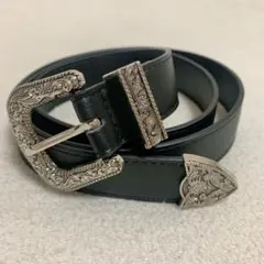 ウエスタンベルト 黒 アメカジ 古着 Y2K カジュアル シンプル ブラック