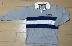 Kaepa 長袖ポロシャツ M グレー/ネイビー/ホワイト